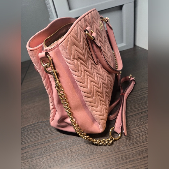 Coach Pink Satchel with Textured Leather and Gold Hardware - Picture 2 of 7